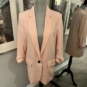 Lightweight Blazer Lined Pockets  Pink, Size 8